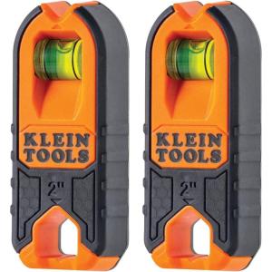 imageKlein Tools MSF100 Magnetic Stud Finder and Level Compact Wood and Metal Detector with Bubble Vial for Accurate Markings Felt Pad BackingPack of Two