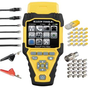 imageKlein Tools VDV501770 Cable Tester Set Scout Pro Max Ethernet CoaxVideo Phone RJ11RJ12RJ45 FConnector Cables TestnMap Remotes