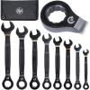 imageKlein Tools 69408G Ratcheting Combination Wrench Set SAE 8Piece 516 to 34Inch Steel Alloy Foam Pouch 90ToothMetric