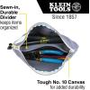 imageKlein Tools 55578 Zipper Bag with Divider No 10 Canvas 7Inch x 1212Inch Heavy Duty Tool Bag Organizer Multipurpose for Tools to Crafts