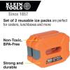 imageKlein Tools 62811 Reusable Ice Packs for Cooler Bags and Lunch Boxes Interlocking Design Heavy Duty for Daily Use Quick Freeze 2Pack