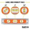 imageKlein Tools 935R Level 9Inch Magnetic Aluminum Torpedo Level with 04590 Degree Vials and Vgroove Tapered Nose