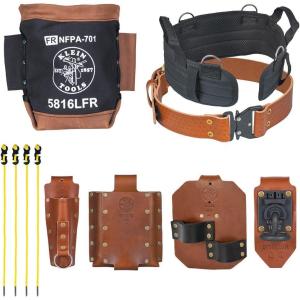 imageKlein Tools 5800IWBXL Ironworker Tool Holder Belt System 8Piece Set QuickRelease Belt Bolt Bag Holders Tension Straps Pro Pad XLargeLarge