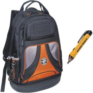 imageKlein Tools 80113 Tradesmen Backpack Kit with 39Pocket Tradesman Pro Tool Backpack and NonContact Voltage Tester Pen 2Piece
