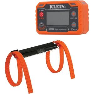 imageKlein Tools 80155 2Piece Digital Electronic Level and Angle Gauge Set with LED Angle Alert Plumbers Kit Straps 090 and 0180 Degrees