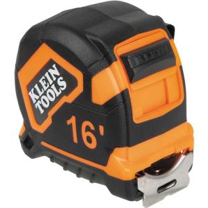 imageKlein Tools 9125 Tape Measure HeavyDuty Measuring Tape with 25Foot SingleHook Nylon Reinforced Blade With Metal Belt Clip16Foot