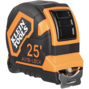 imageKlein Tools 9125AL Tape Measure HeavyDuty Measuring Tape 25Foot SingleHook Nylon Reinforced Blade AutoLock