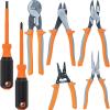 imageKlein Tools 9421R 1000V Insulated Plier Tool Set with 3 Pairs of Pliers Cable Cutter Wire Stripper and 2 Screwdrivers 7Piece