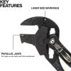 imageKlein Tools D53010 Plier Wrench High Leverage MultiUse Pump Plier with Adjustable and Reversible DoubleSided Jaw Smooth and Knurled Teeth 10Inch7Inch