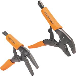 imageKlein Tools 38660 Locking Pliers Set 7Inch and 10Inch Curved Jaw Pliers Quick Release Handles High Torque and Gripping Power 2PieceCombo Kit