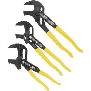 imageKlein Tools D53010 Plier Wrench High Leverage MultiUse Pump Plier with Adjustable and Reversible DoubleSided Jaw Smooth and Knurled Teeth 10Inch3Piece Kit