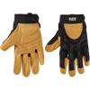 imageKlein Tools 60188 Work Gloves Professional Grade Leather Gloves with Knuckle and Finger Protection Thumb Reinforcement Mesh Back LargeExtraLarge