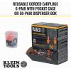 imageKlein Tools 605036 Corded Earplugs 25dB NRR Reusable Orange Ear Protection with Case for Construction Loud Noise Reduction 6Pack50 pair Dispenser