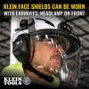 imageKlein Tools 60528 FullBrim Hard Hat Face Shield Clear ImpactRated AntiFog LowProfile Design FlipUp Earmuff Compatible One Size