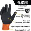 imageKlein Tools 60579 Work Gloves Knit Dipped Cut Resistant ANSI A1 Nitrile Coated Gloves NylonSpandex Touchscreen Capable Small 2PairMedium