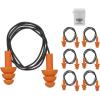 imageKlein Tools 605036 Corded Earplugs 25dB NRR Reusable Orange Ear Protection with Case for Construction Loud Noise Reduction 6Pack6 Pair Pack