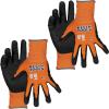 imageKlein Tools 60579 Work Gloves Knit Dipped Cut Resistant ANSI A1 Nitrile Coated Gloves NylonSpandex Touchscreen Capable Small 2PairMedium