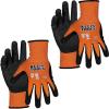 imageKlein Tools 60579 Work Gloves Knit Dipped Cut Resistant ANSI A1 Nitrile Coated Gloves NylonSpandex Touchscreen Capable Small 2PairXLarge