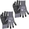 imageKlein Tools 60588 Work Gloves Knit Dipped Cut Resistant ANSI A4 Nitrile Coated Gloves HPPE Fabric Touchscreen Capable Medium 2PairSmall