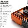 imageKlein Tools 33806 ProFlex 43Piece Impact Socket Set and Impact Driver Bit Set with Modular Case 29 Bits and 10 SAE Socket Sizes S2 Steel Magnetic Adjustable Screwdriver