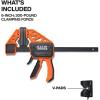 imageKlein Tools 47555 SpeedKlamp 6Inch 300Pound Clamping Force ClampSpreader Pivoting Pads OneHandedOperation for Woodworking and Metal Projects