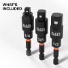 imageKlein Tools 65813SW 3Piece Impact Driver Swivel Socket Adapter Set 20Degree Swivel ImpactRated Socket Extension Ball Detent HighVisibility