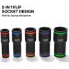 imageKlein Tools 66055 2in1 Flip Socket Set ColorCoded 12Point Includes 4 Adapters 38Inch and 12Inch Drive
