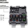 imageKlein Tools 66055 2in1 Flip Socket Set ColorCoded 12Point Includes 4 Adapters 38Inch and 12Inch Drive