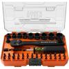 imageKlein Tools 33806 ProFlex 43Piece Impact Socket Set and Impact Driver Bit Set with Modular Case 29 Bits and 10 SAE Socket Sizes S2 Steel Magnetic Adjustable Screwdriver