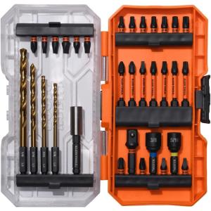 imageKlein Tools 33811 Drill and Driver Bit Set 32Piece Impact Driver Set Titanium Coated Drill Bits Precision Machined MODbox Compatible Storage Case Professional Tool Kit