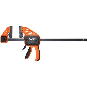 imageKlein Tools 47556 SpeedKlamp 12Inch 300Pound Clamping Force ClampSpreader Pivoting Pads OneHandedOperation for Woodworking and Metal Projects