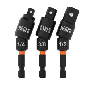 imageKlein Tools 65813SW 3Piece Impact Driver Swivel Socket Adapter Set 20Degree Swivel ImpactRated Socket Extension Ball Detent HighVisibility