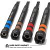 imageKlein Tools 32940 SAE Magnetic Hollow Impact Nut Drivers Set 6Piece Color Coded Hollow Power Nut Driver with Extended Reach 6 SAE Sizes