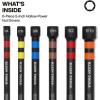 imageKlein Tools 32940 SAE Magnetic Hollow Impact Nut Drivers Set 6Piece Color Coded Hollow Power Nut Driver with Extended Reach 6 SAE Sizes