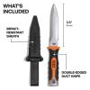 imageKlein Tools DK16 DoubleEdged Duct Knife Serrated Stainless Steel Blade Designed for Duct Board and Insulation Fixed Blade Knife with Sheath 512Inch