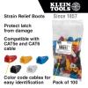 imageKlein Tools VDV824650 CAT6 CAT5e Data Ethernet Network RJ45 Terminated Strain Relief Boots Latch Protection Color Coded 100PackBoot