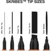 imageKlein Tools 861014 Skribes Fine Tip Permanent Markers Black Hard Hat Clip MultiSurface Jobsite Marker for Wet Dry and Oily Surfaces 4Pack36Pack Black