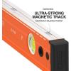 imageKlein Tools 93548MAG 48Inch Box Level Magnetic Box Beam Bubble Level 3 Vials High Visibility Orange Aluminum Body VGroove and Magnet Track48Inch Magnetic