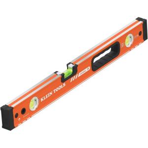 imageKlein Tools 93524MAG 24Inch Box Level Magnetic Box Beam Bubble Level 3 Vials High Visibility Orange Aluminum Body VGroove and Magnet Track24Inch Magnetic