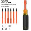 imageKlein Tools 32306INS 6In1 Insulated MultiBit Screwdriver MultiBit Driver with AutoLocking Collar 1000V Rated InHandle Bit Storage