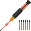 imageKlein Tools 32306INS 6In1 Insulated MultiBit Screwdriver MultiBit Driver with AutoLocking Collar 1000V Rated InHandle Bit Storage