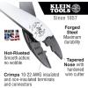 imageKlein Tools J1005 Crimping and Cutting Tool Made in USA Tapered Nose for 10 to 22 AWG Solderless Terminals and Connectors