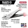 imageKlein Tools J2288 Pliers Made in USA Diagonal Cutting Pliers with DualMaterial Journeyman Handles Short Jaws and Beveled Cutting Edges 8Inch